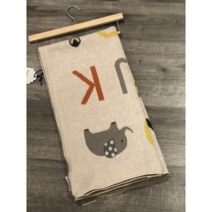 Baby Throw Blanket Made In India Cotton Alphabet Letters Elephant Fish Bee New